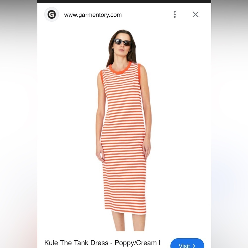 Anthropologie KULE The Tank Dress in Poppy and White Stripes Women’s Large